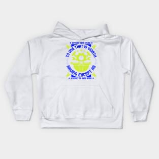 Nothing ever comes to one that is worth having except as a result of hard work Kids Hoodie